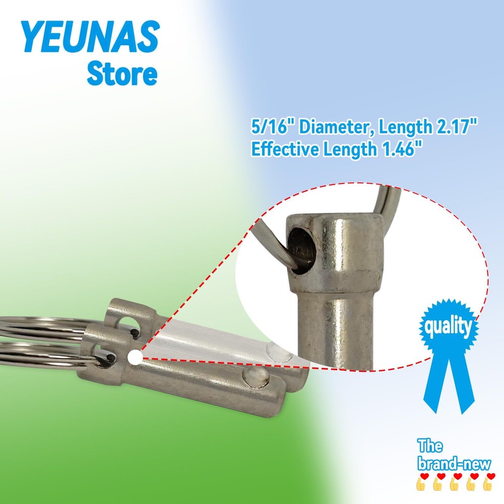 4PCS Quick Release Pins 5/16 Inch Pull Tab 1.46 Inch Effective Length DIY