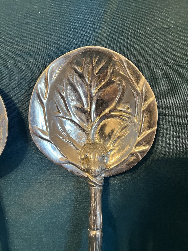 Beatriz Ball Beautiful Salad Server Fork & Spoon Aluminum Alloy Lettuce Pattern