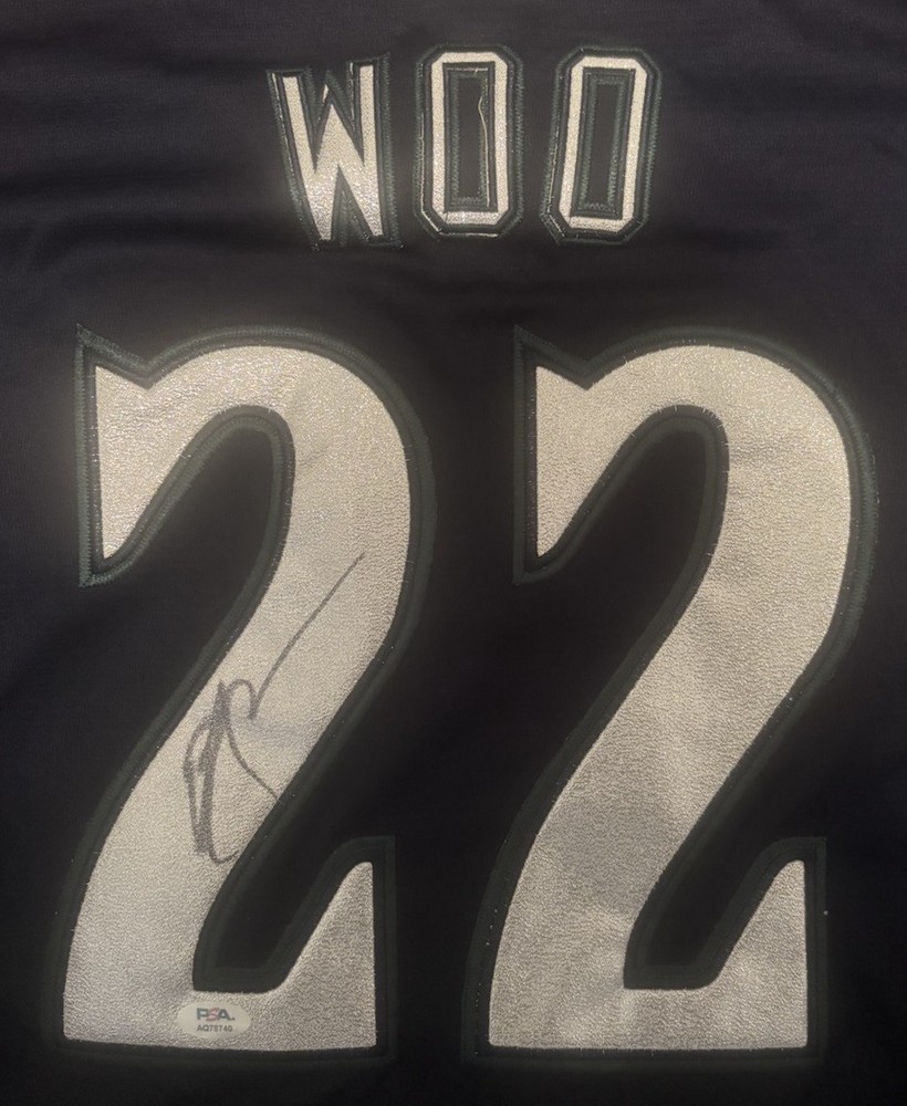Bryan Woo Signed Autographed Seattle Mariners Jersey PSA/DNA COA