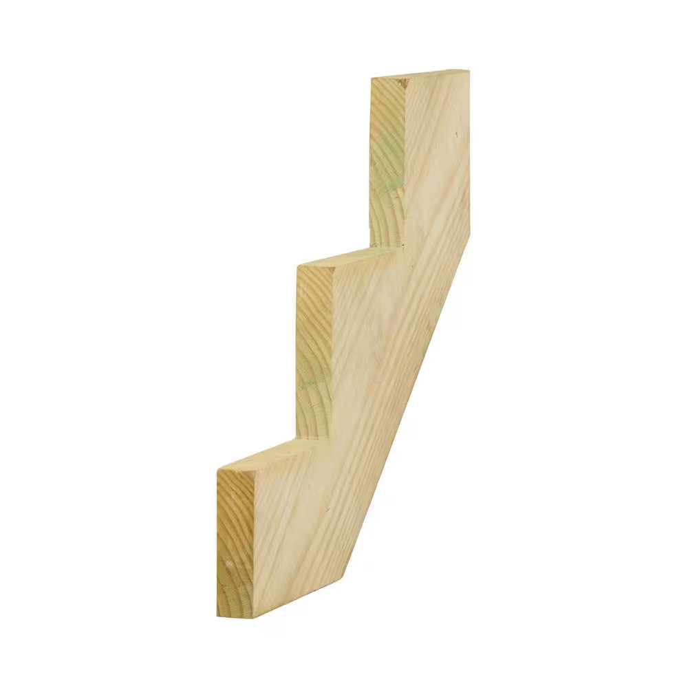 3-Step Ground Contact Pressure-Treated Pine Stair Stringer