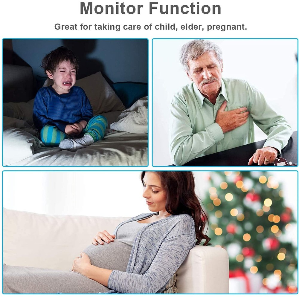 Intercoms Wireless for Home - 10 Channel 3 Privacy Code 2 Pack, Black White