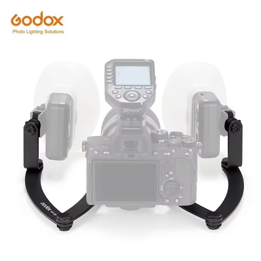 Godox MF-DB Flexible Macro Flash Dental Bracket Dual Head Mount Holder Camera