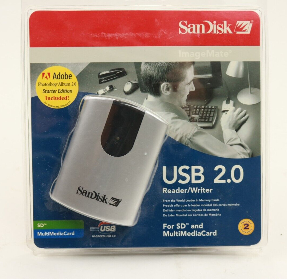 SanDisk ImageMate 2.0 USB Memory Card Reader Writer Easy Data Transfer