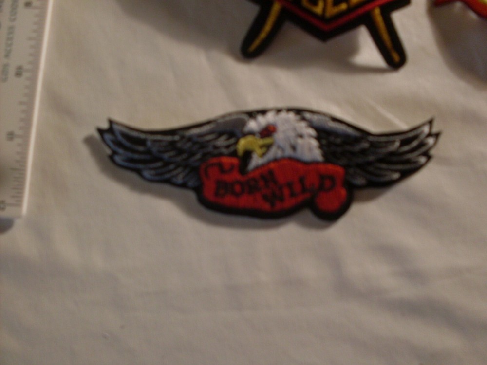 Motorcycle riding patch 1 large skull embroidered Patches 7 small