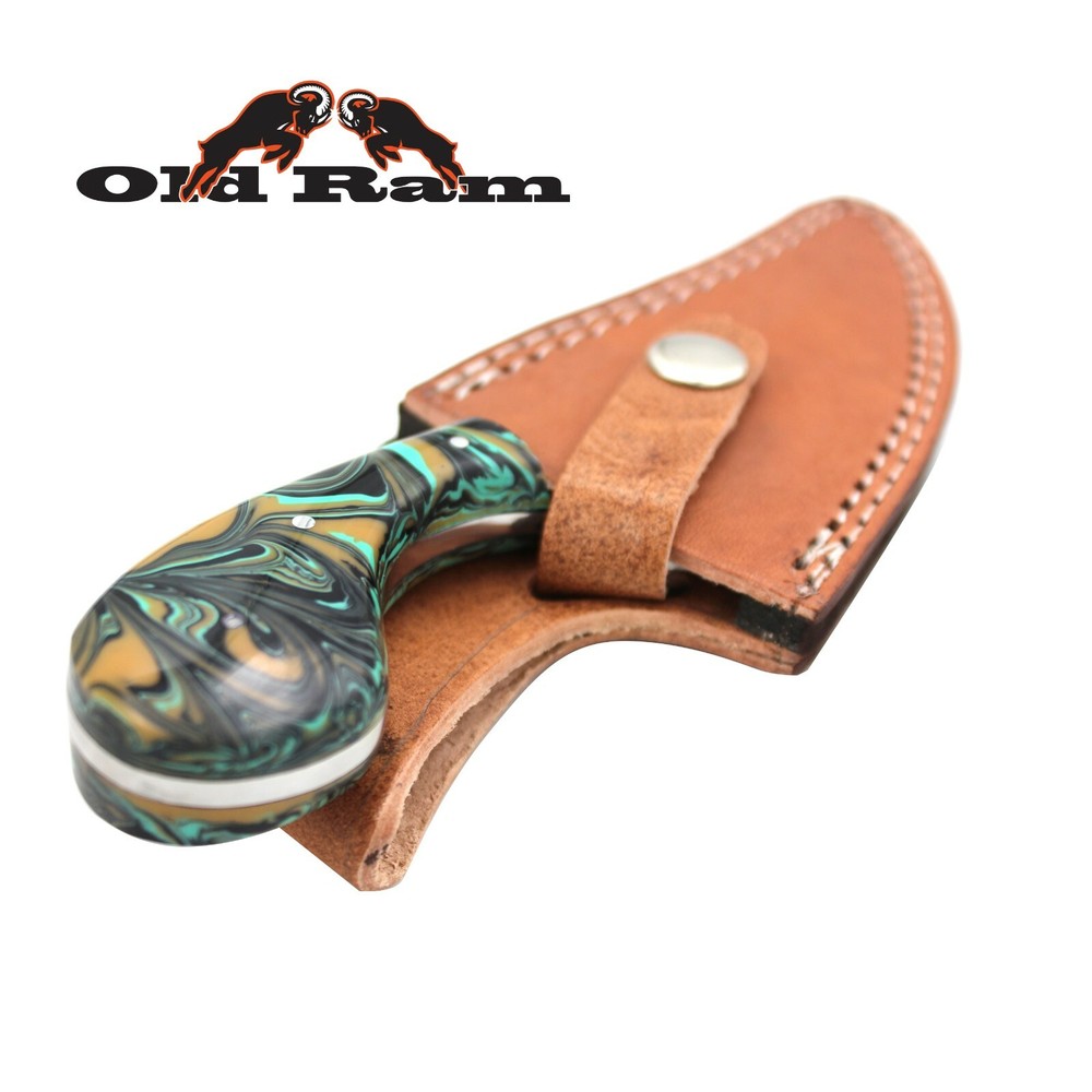 Old Ram Fixed Blade Skinner Knife w/Leather Sheath