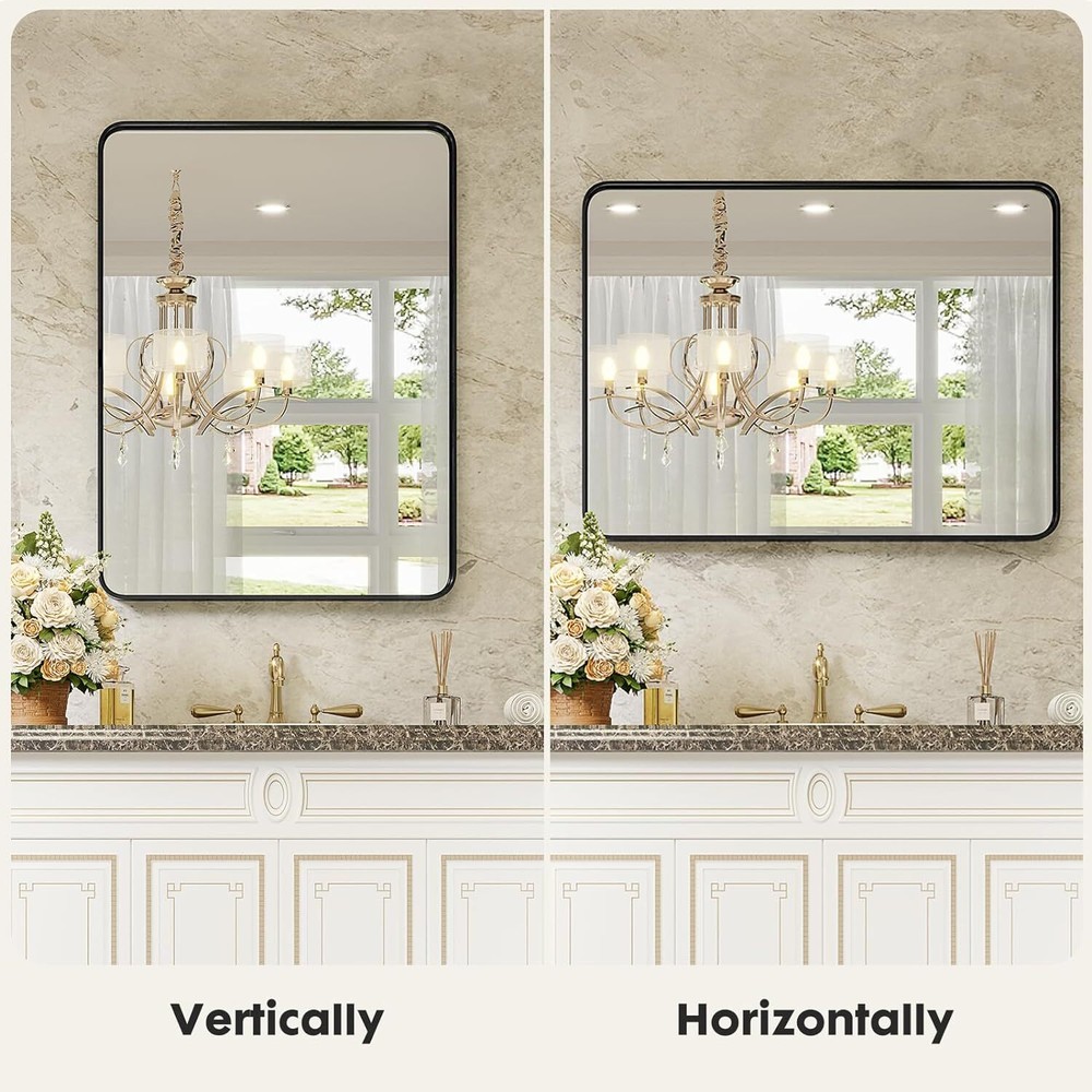 30"x40" Rectangular Vanity Mirror with Metal Frame for Bathroom - Elegant Décor
