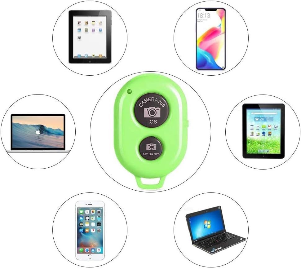 Wireless Camera Shutter Remote for Smartphones - Black, 30ft Range, Rechargeable