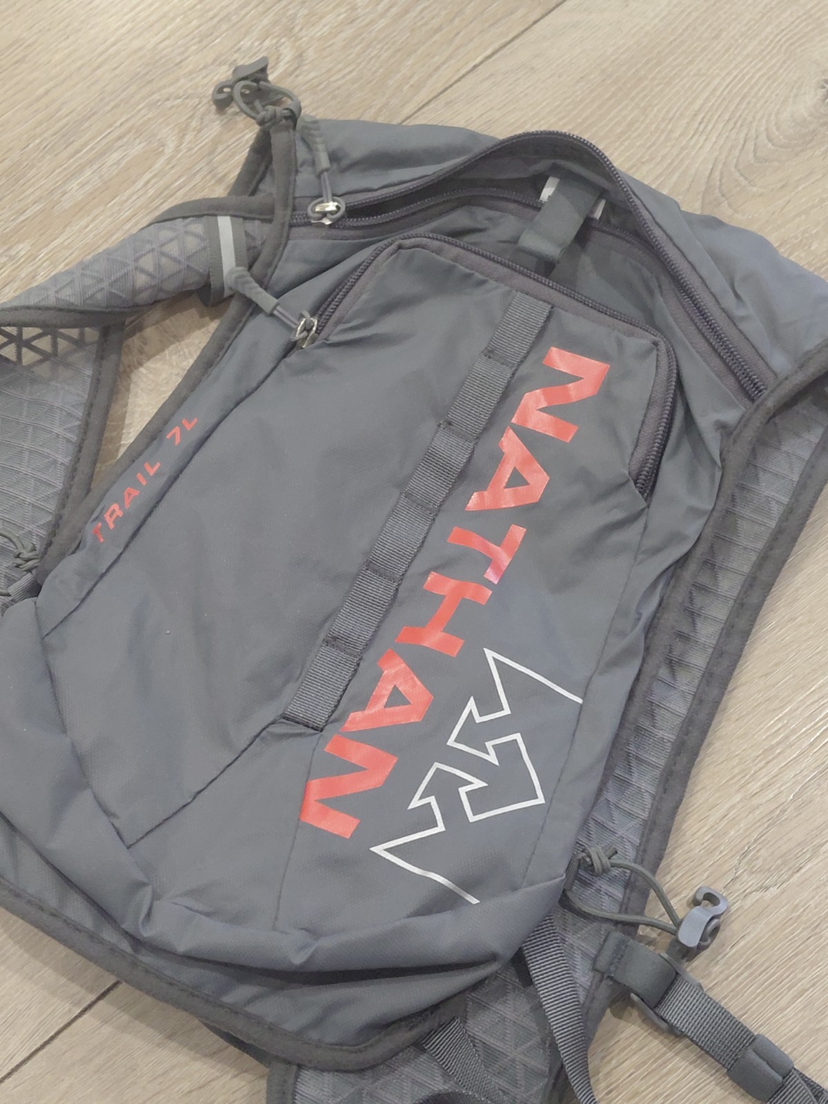 Nathan Race Vest Gray Orange Running Backpack Hydration Pack Bag No Bladder