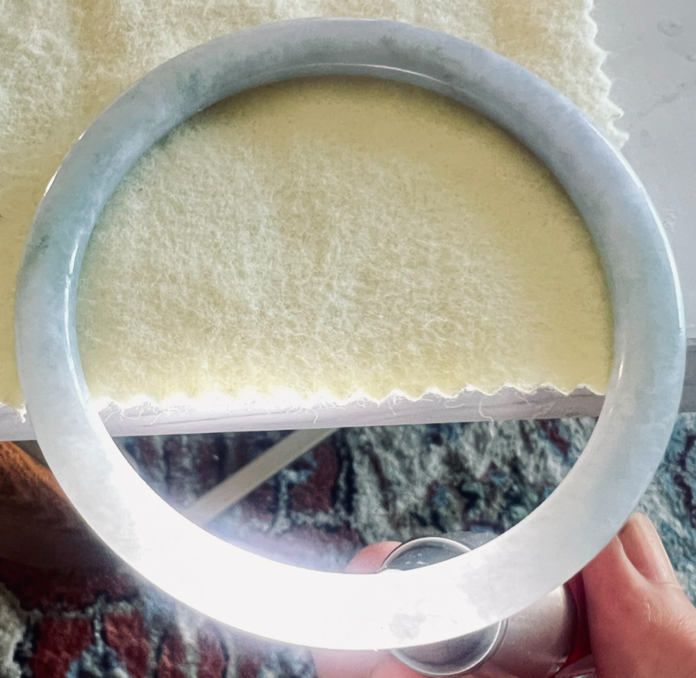 Type A Burmese Princess Bangle Green White 60mm
