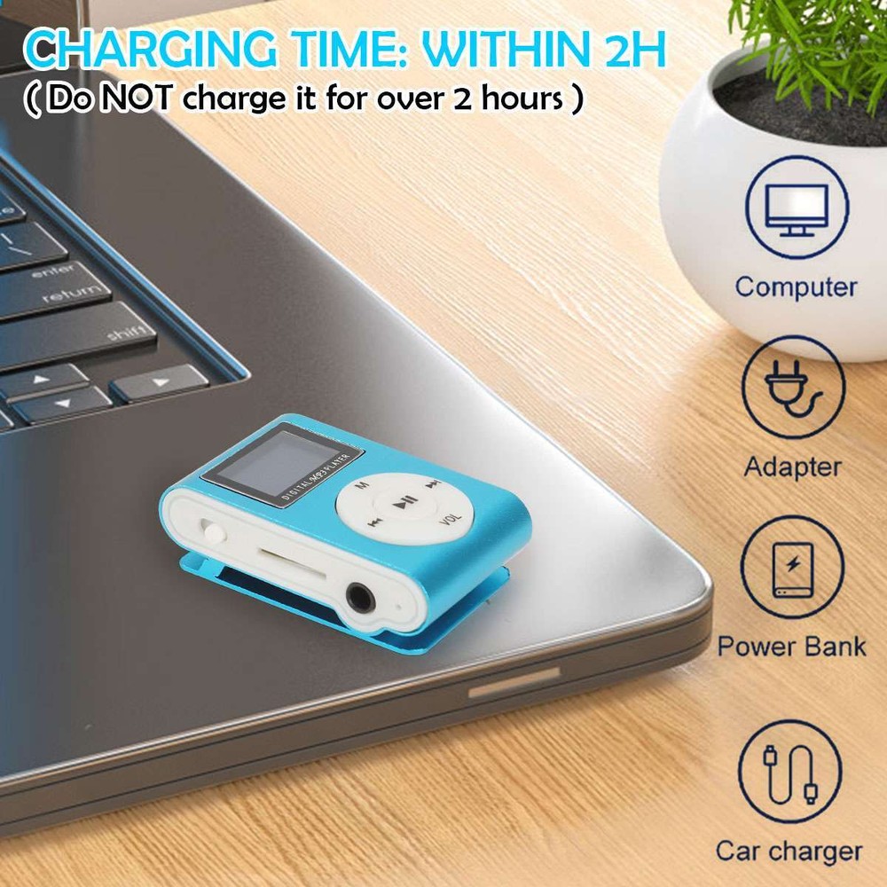 Mini USB Portable Clip MP3 Player LCD Screen Support 32GB Micro SD TF Card