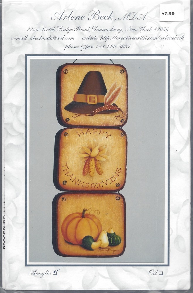HAPPY THANKSGIVING -  PATTERN PACKET ~ ARLENE BECK painting