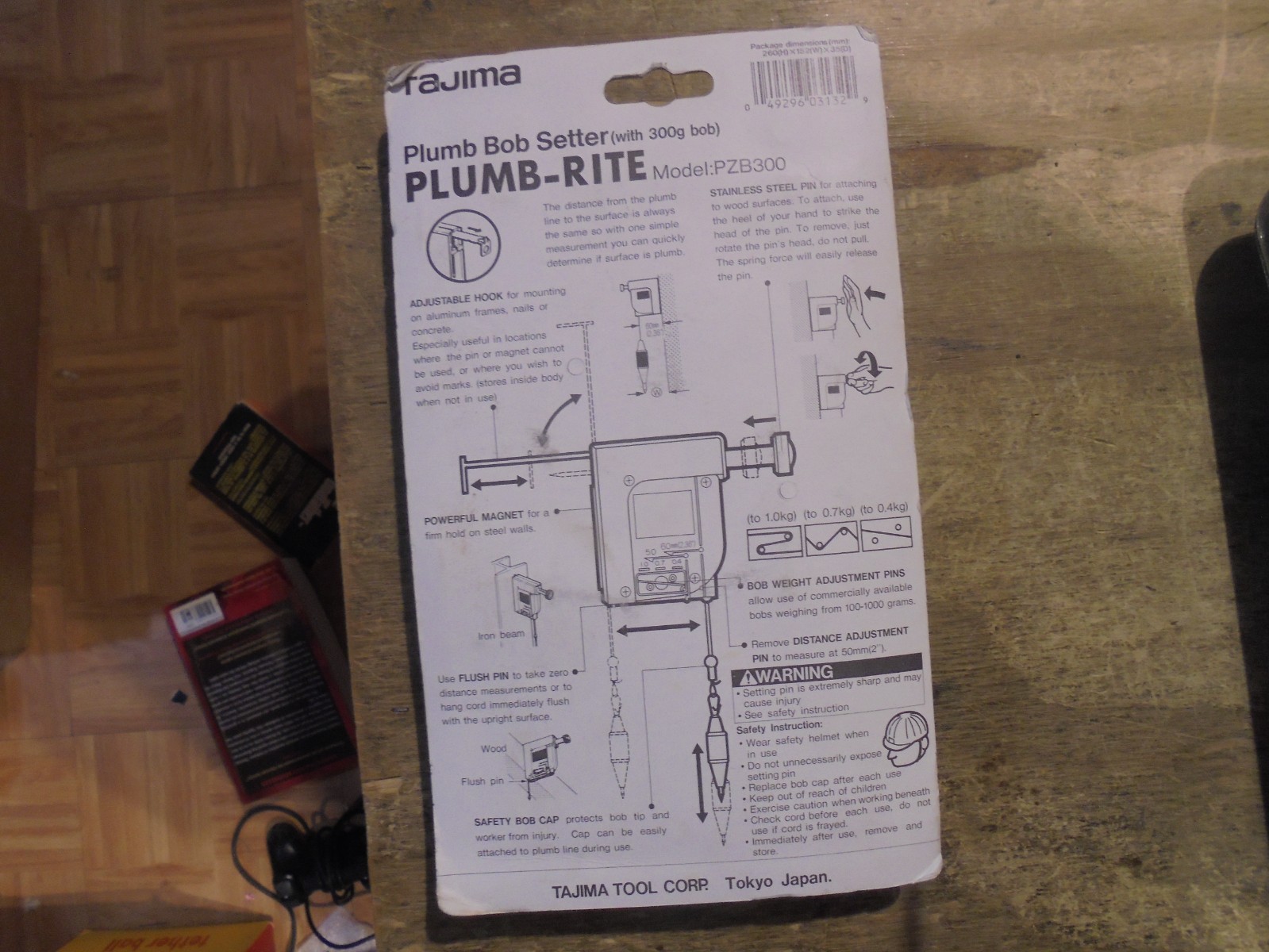 Tajima Plumb - Rite Model PZB300 Plumb Bob and Setter new