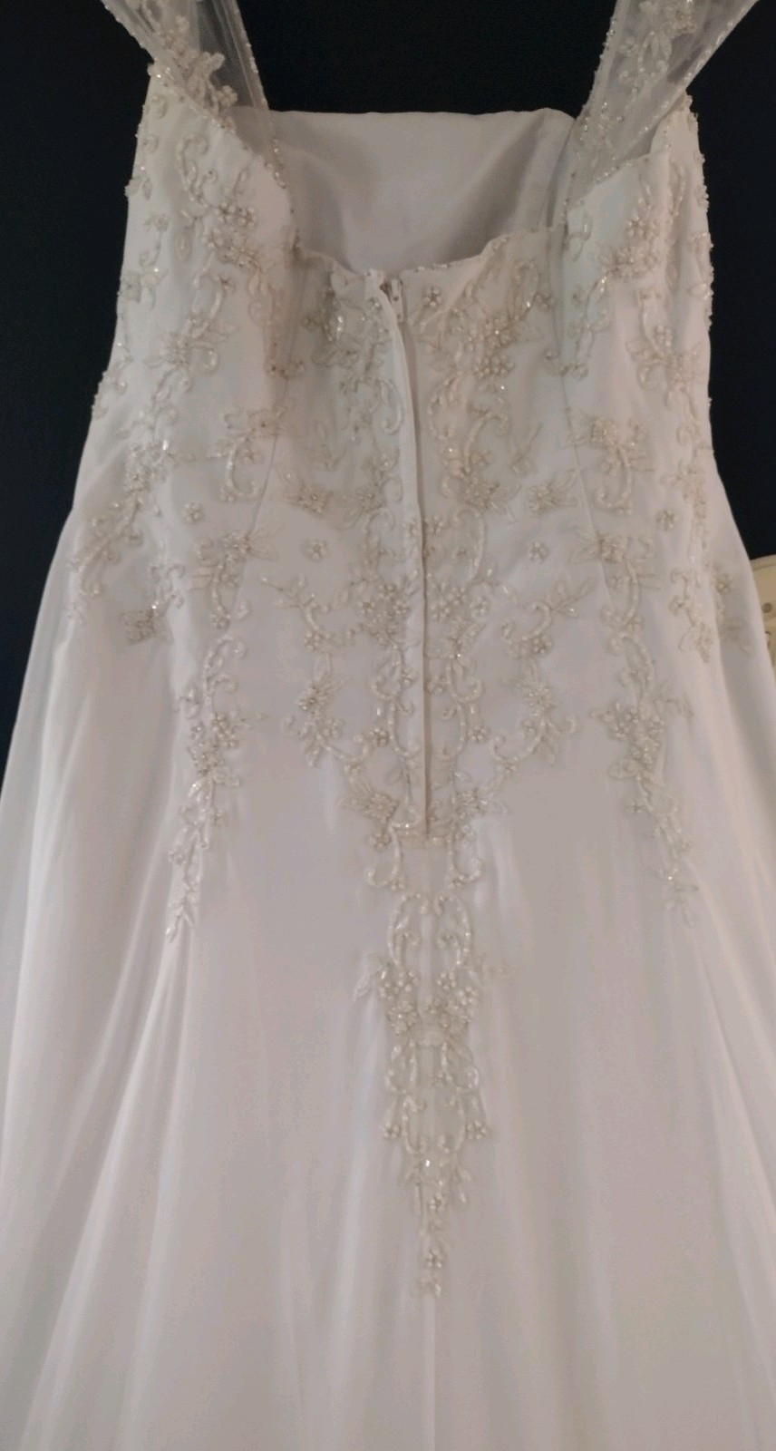 David's Bridal Wedding Dress Size 22 W with Under Slip size L and Bridal Vail