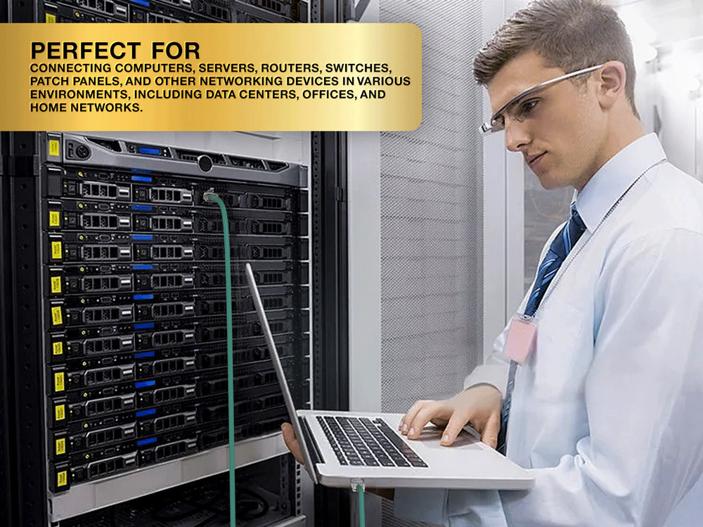 10ft Cat5e UTP Non-Booted Ethernet Network Patch Cable 24AWG Bare Copper, Green