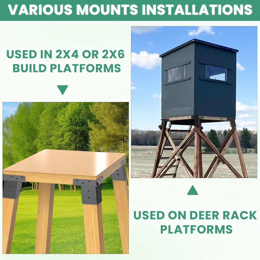 Deer Stand Brackets 4x 4 Elevator 4Pcs Blind Black