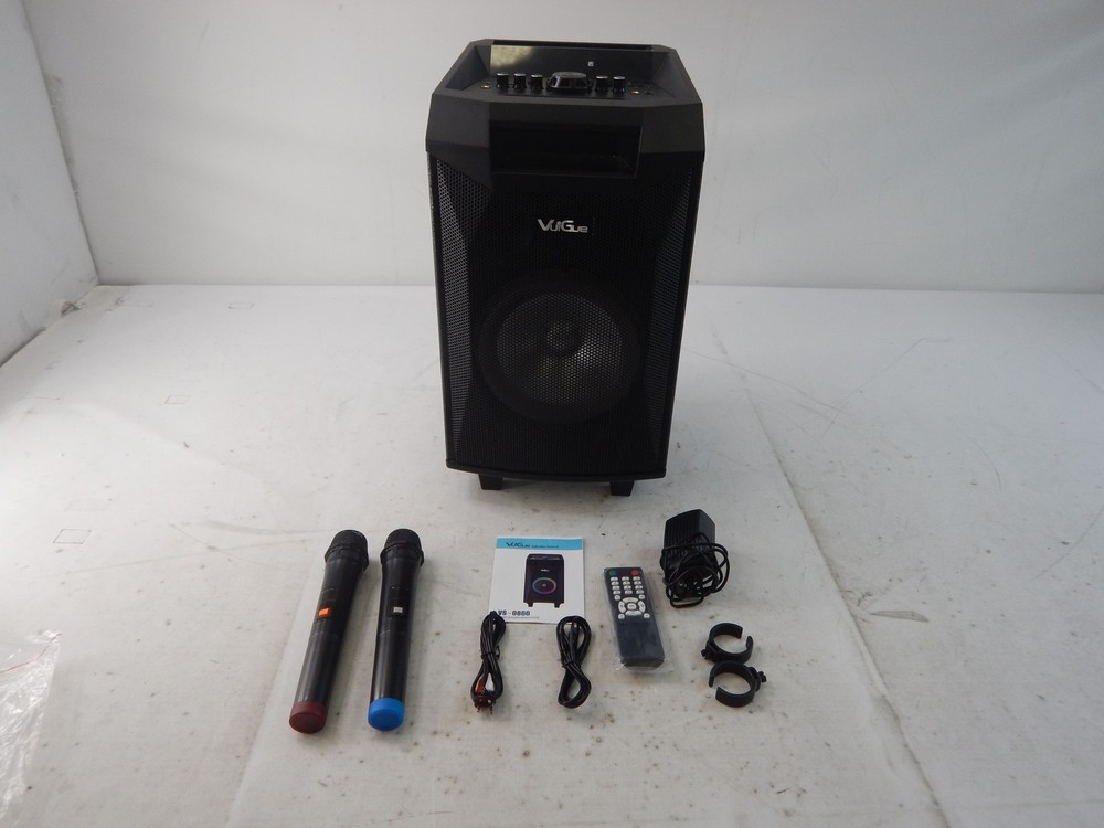 VeGue VS-0866 - Bluetooth Speaker PA System with 2 Wireless Microphones