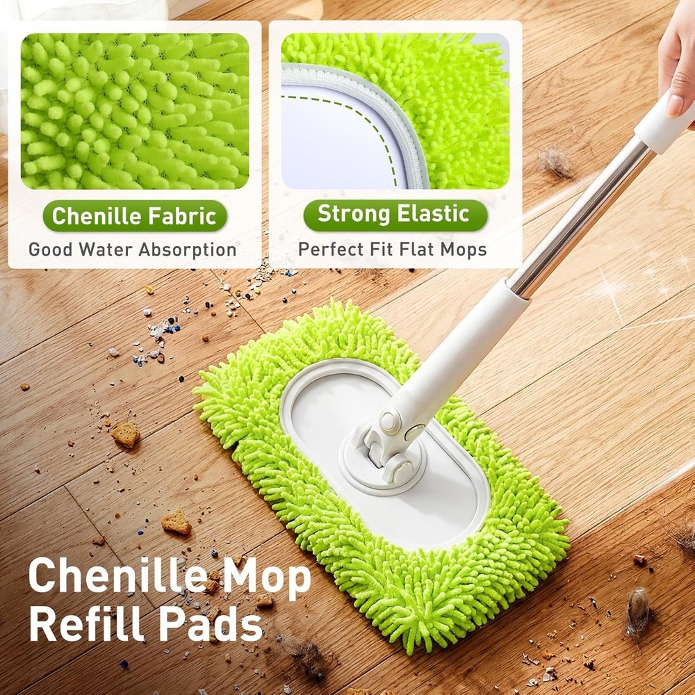 6 Pack Microfiber Mop Refills - Washable & Compatible with Standard Mops