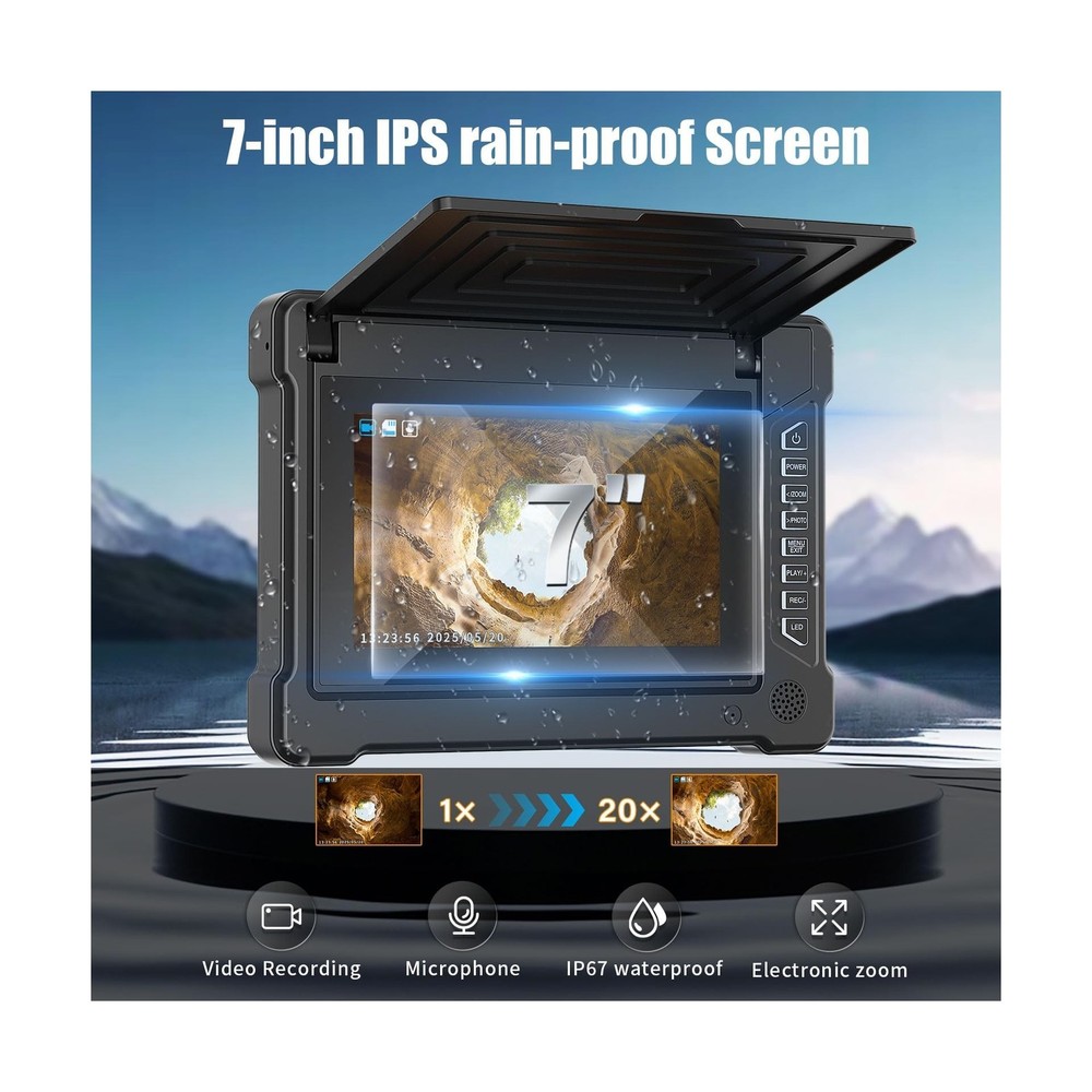 Sewer Camera 100FT/30M Borescopes Plumbing Pipe Inspection Camera DVR & Audio...