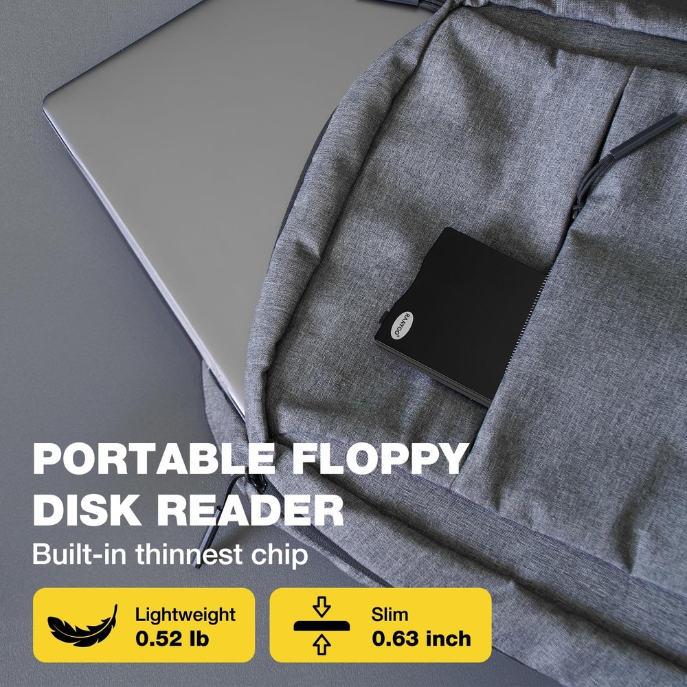 Floppy Disk Reader, External USB 2.0 & Type C Floppy Disc Reader, Portable 3....