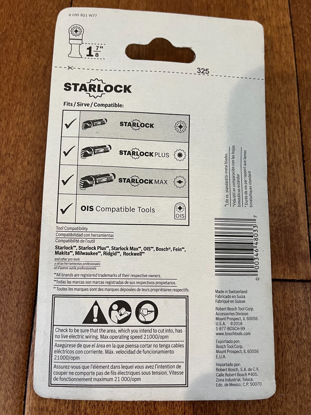 BOSCH-OSL114JF Oscillating 1-1/4" Blade Starlock Bi-Metal Xtra-clean Cut