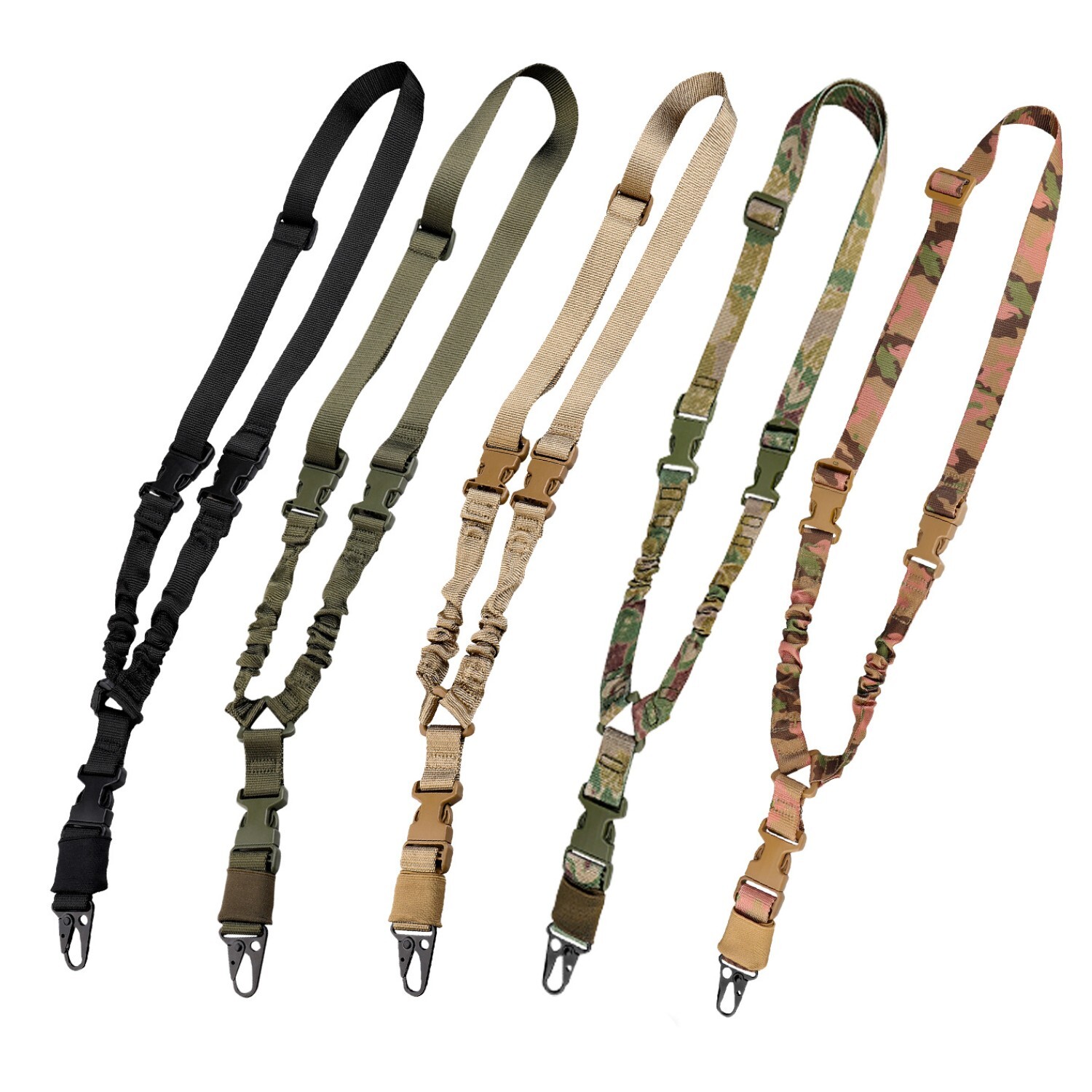 Single Point Rifle Sling Bungee Adjustable Strap MLOK Quick Release Sling Swivel