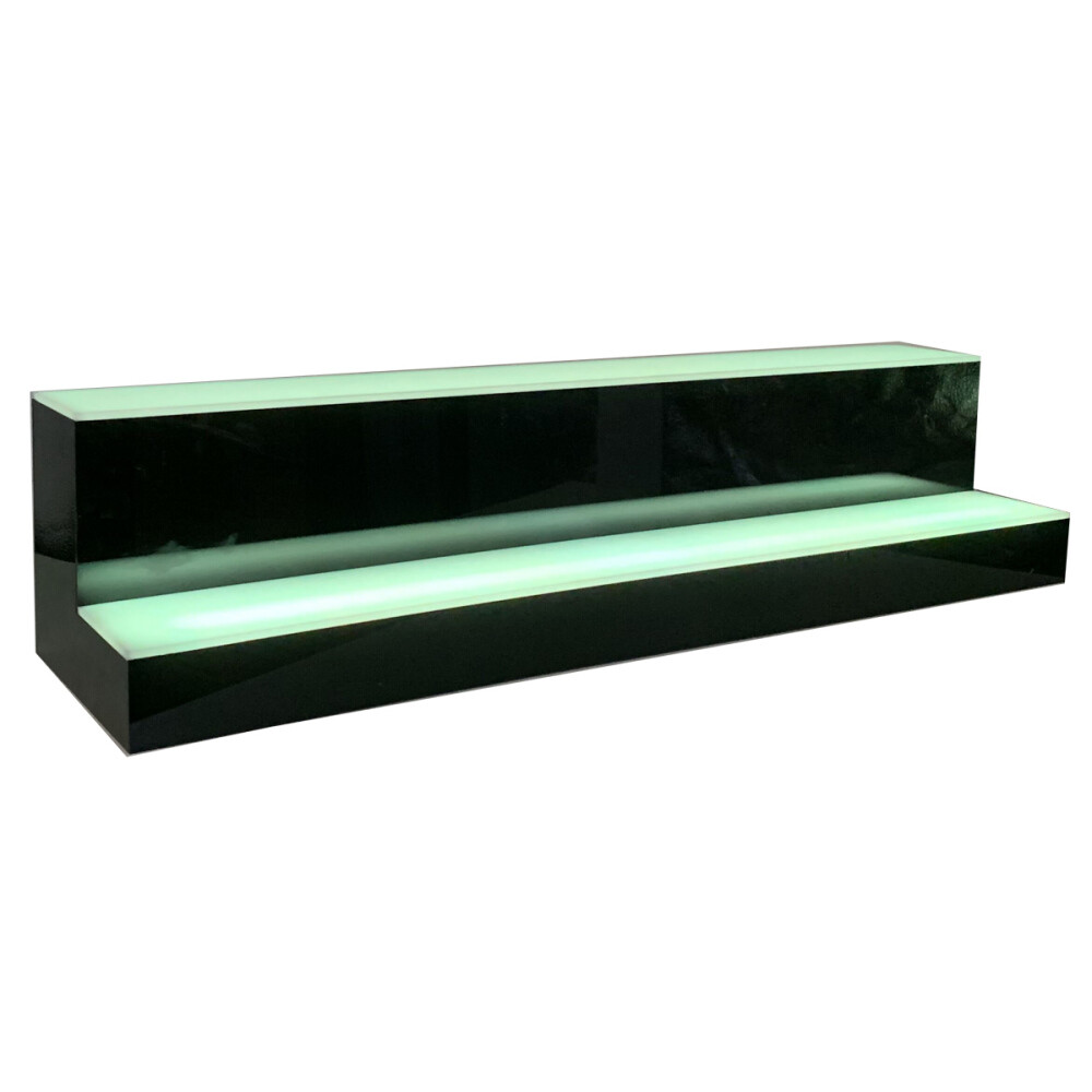 LED Lighted Liquor Bottle Display Shelf Bar Stand Wine Bottle Stand 80CM 2-Layer