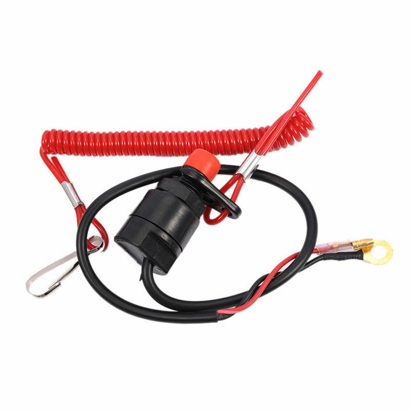 Universal Boat Outboard Engine Motor Kill Stop Switch & Safety Tether Lanyar Key
