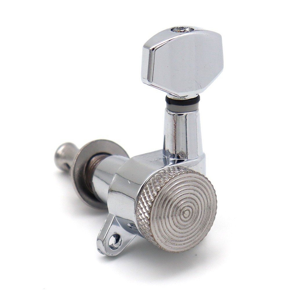 6L inline Guitar Threaded Locking Tuners String Tuning Pegs Machines Head,Silver