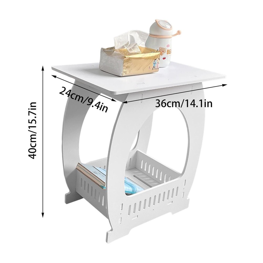 Small Bedside Table Cabinet Side End Coffee Tea Table Nightstand Storage Shelf