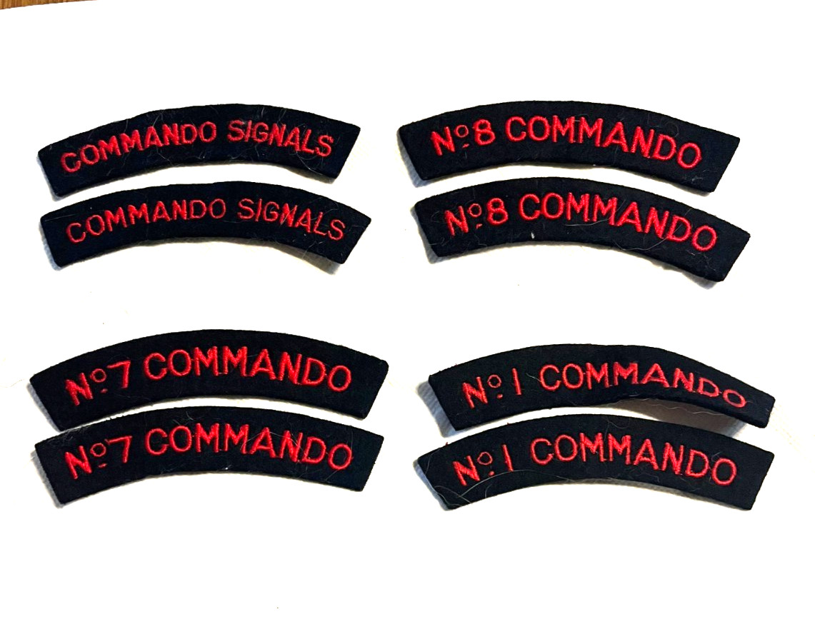 British WW2  Commando  Shoulder patches  SET OF 4 Pairs