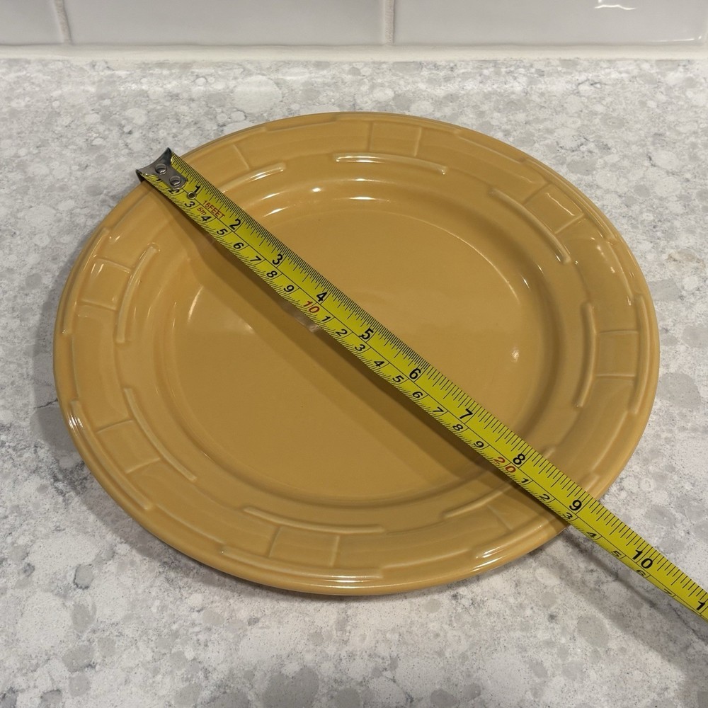 Longaberger Stoneware Woven Traditions Butternut Dinner Plate, EUC