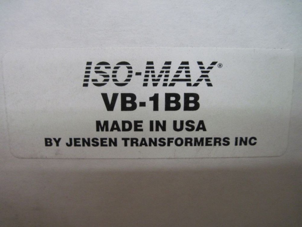 Jensen Transformers inc. ISO-MAX VB-1BB 75 Ohm Composite Video Isolator