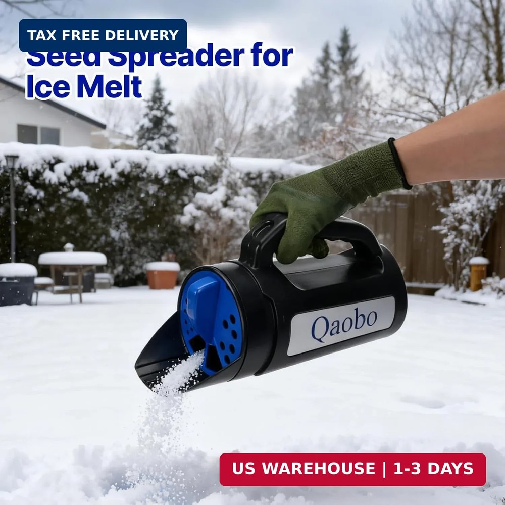 3-Adjustable-Setting Handheld Spreader, Multi-Use Lawn Spreaders for Fertilizer,