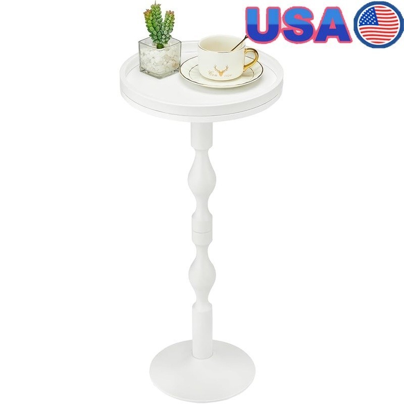 Small Round Side Table Portable Beverage Table Indoor Outdoor Use Easy Assembly