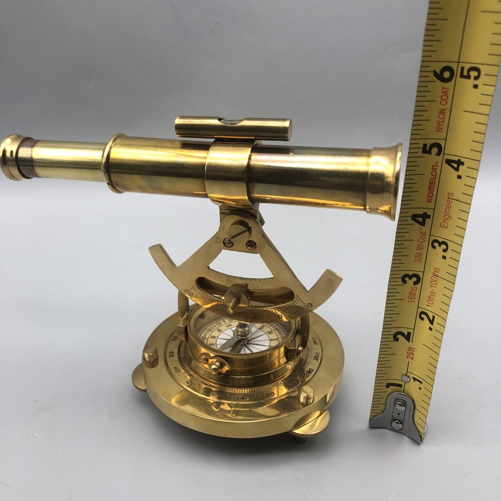 Brass Telescope Compass Feel The Distant Objects Nearer *READ