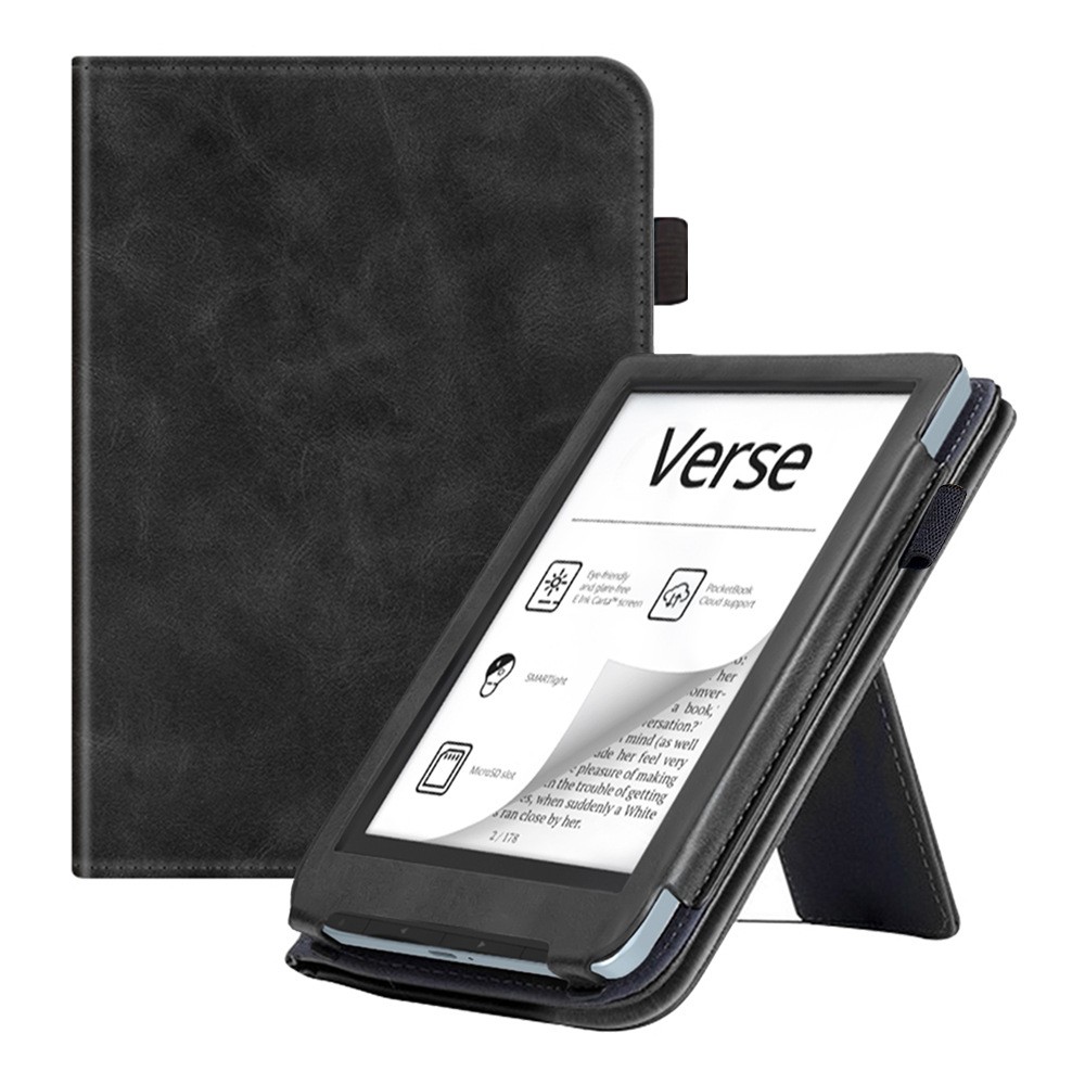 Leather Smart Case For Pocketbook Verse / Verse Pro E-Reader Cover w/ Hand Starp