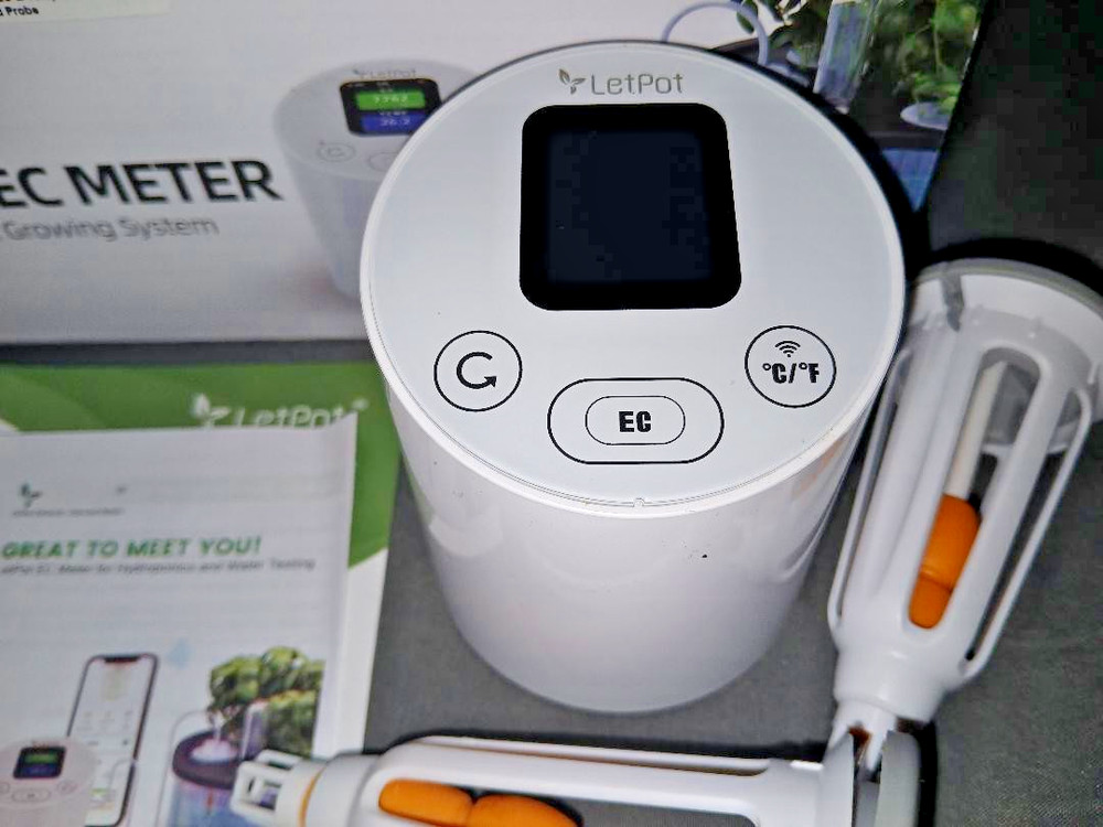 LetPot Smart Hydroponic EC Meter ECT, Wi-Fi App, EC Probe, Power Adapter