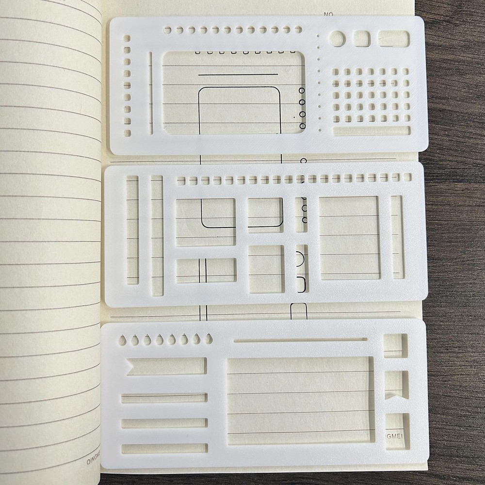 3 Pcs Journal Stencil Set - Planner Tracker Template for Dotted Journals with...
