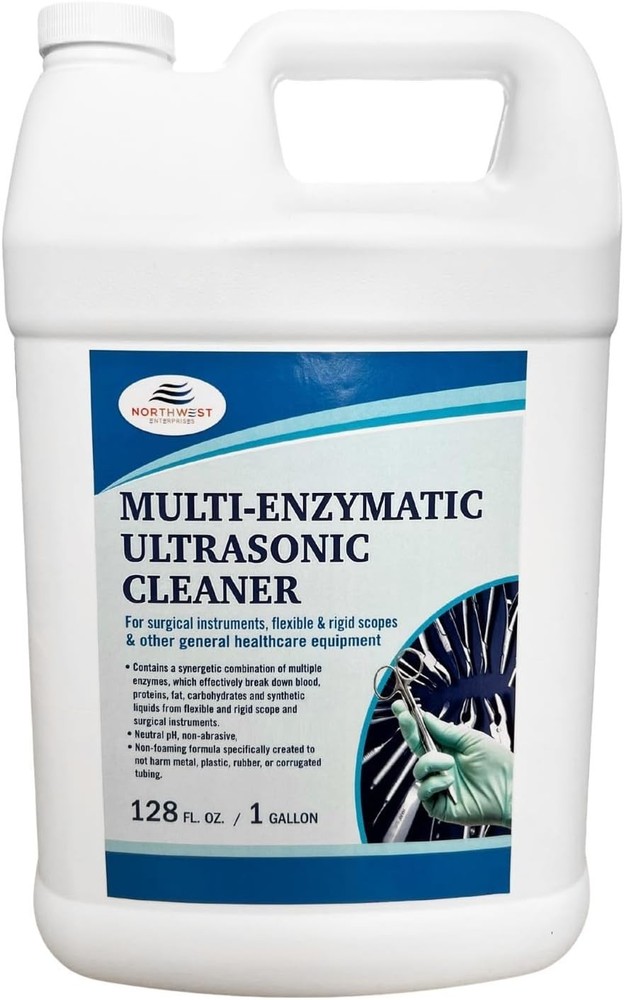 Neutral pH Ultrasonic Enzymatic Cleaner Solution - 1 Gallon for All Instruments