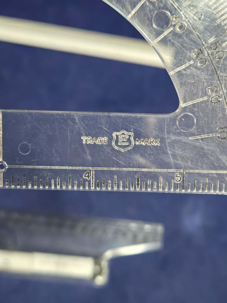 4 Piece Math Set, Measuring Devices, Sterling 3 Sided Ruler, Compass ~ A2104