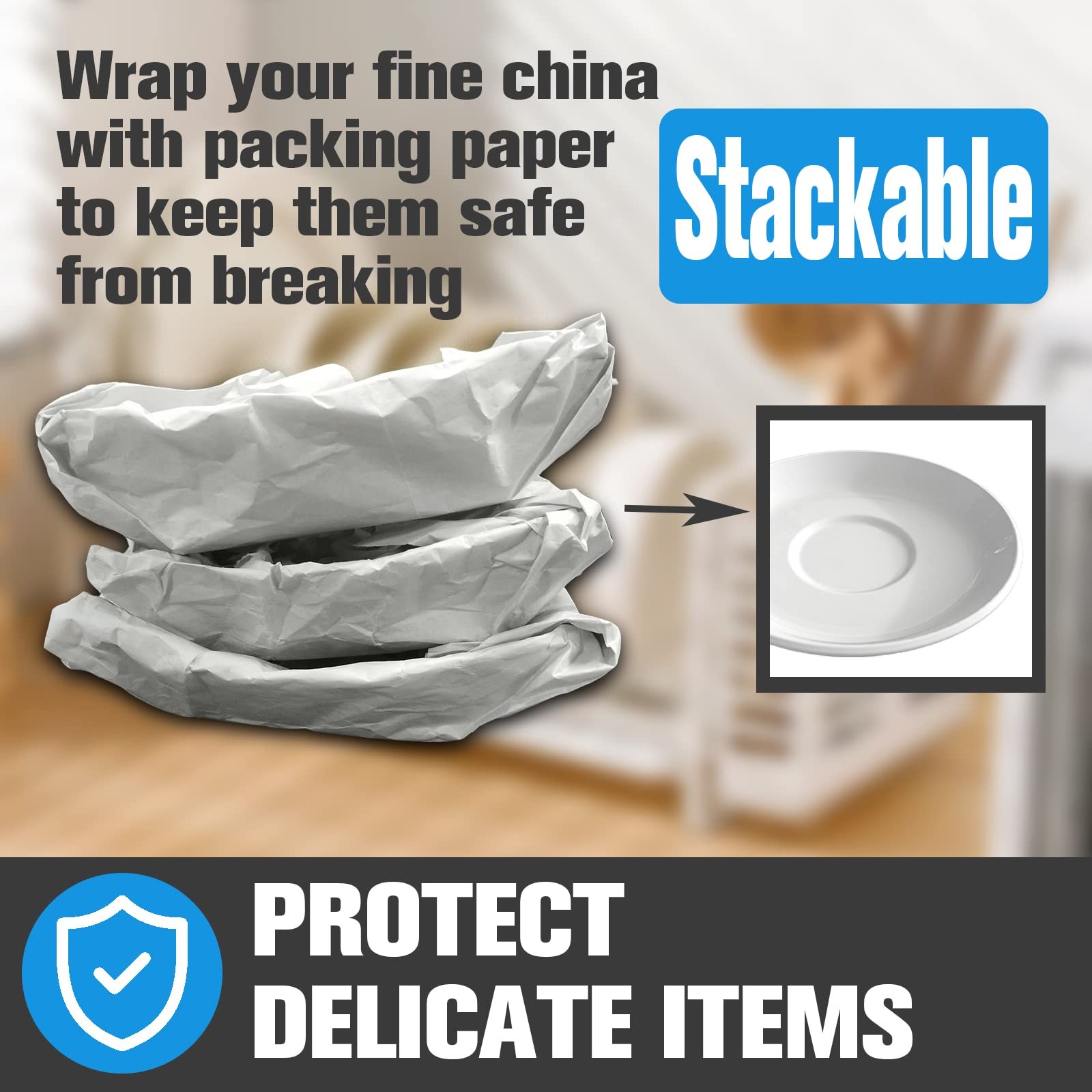 Packing Paper for Moving, Newsprint Packing Paper Sheets for Shipping Transpo...