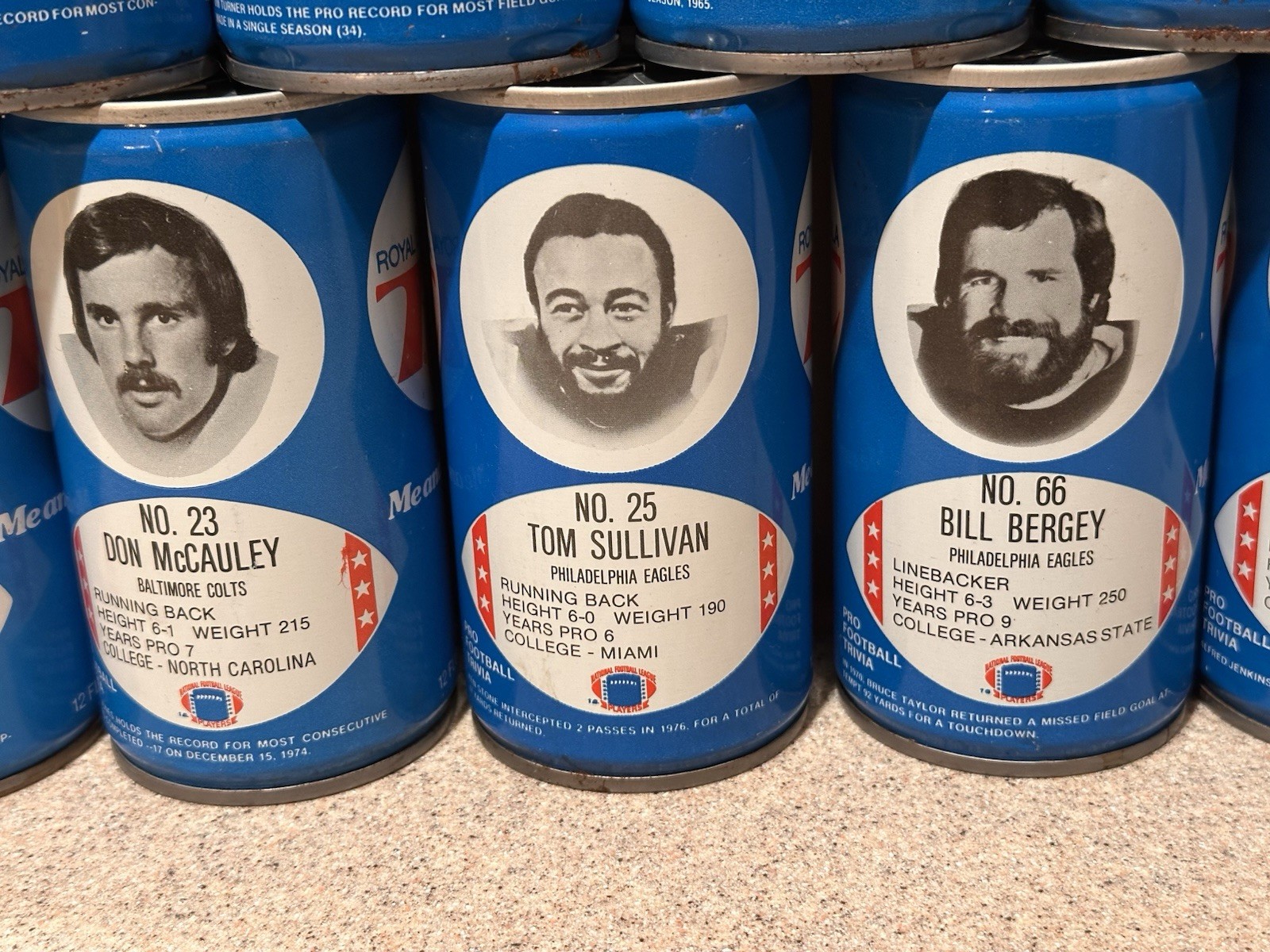Vintage 1970's RC Royal Crown Cola NFL Football Cans - You Choose Player