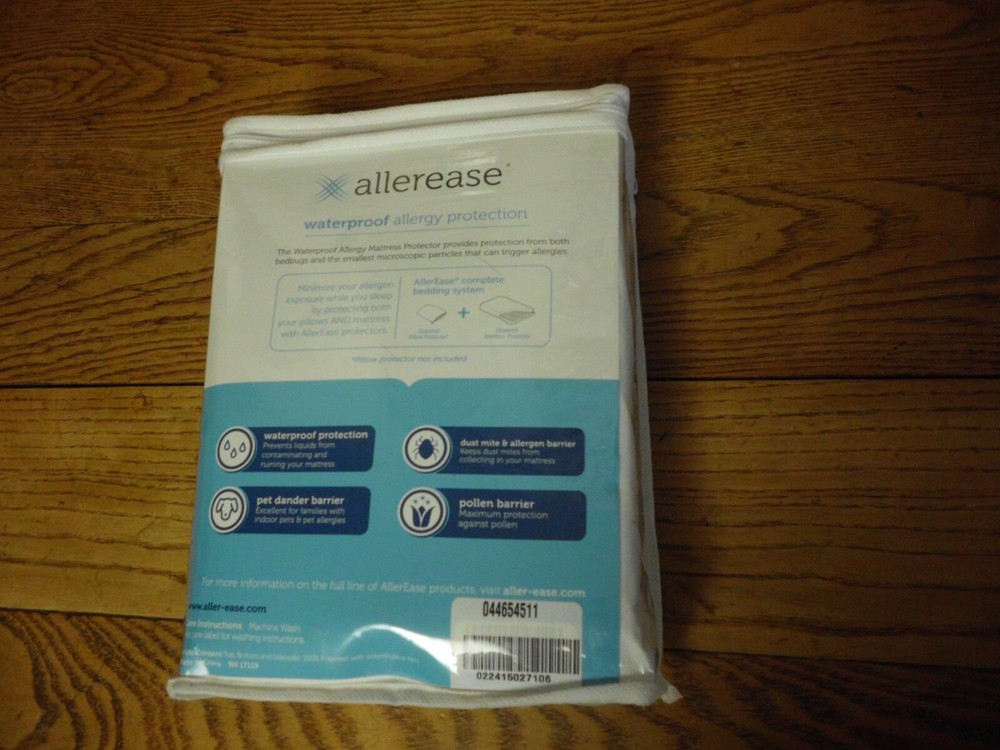 AllerEase Waterproof Allergy Protection Twin Mattress Protector Dust Mites New