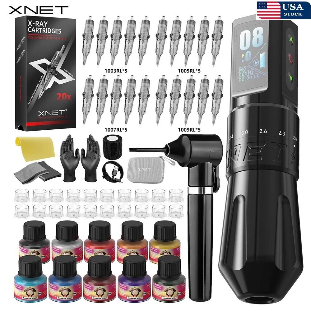XNET Talos Wireless Tattoo Machine Pen Kit 2.0-4.2mm Adjustable Stroke Dotwork