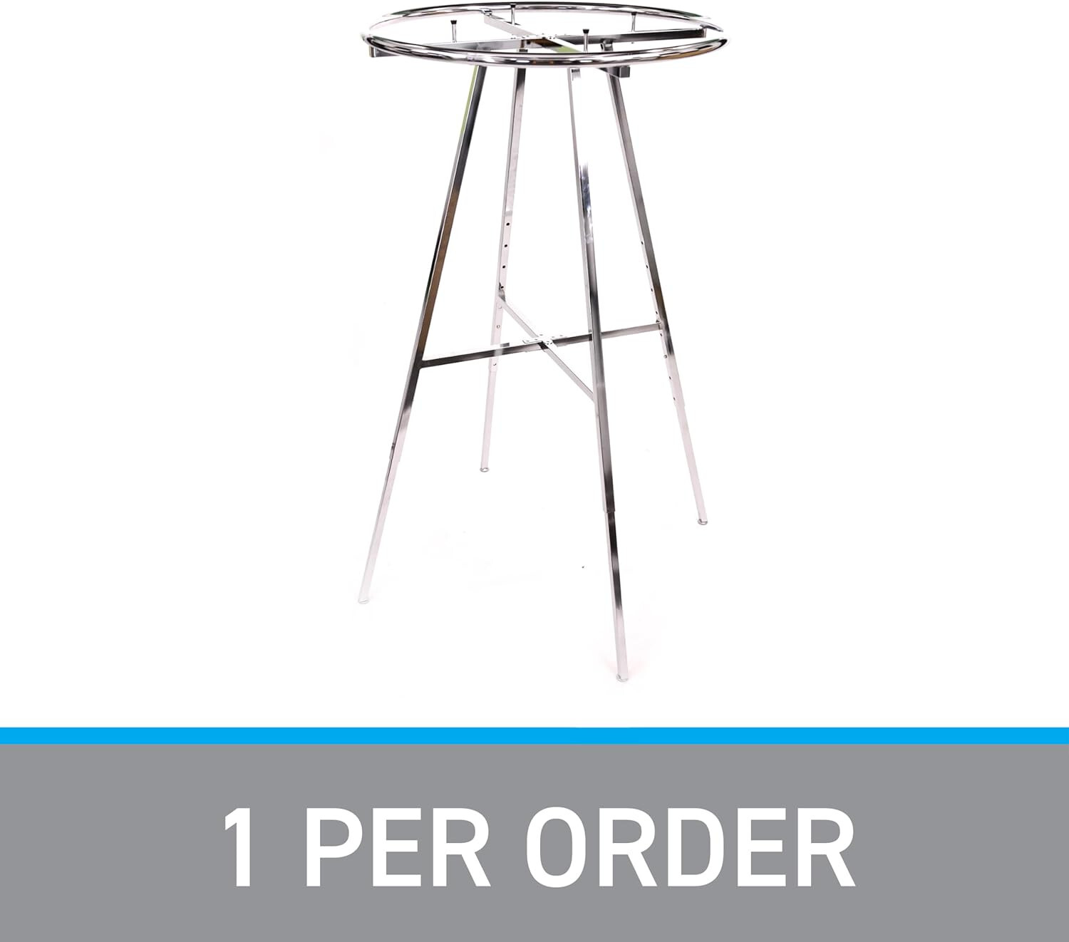 Chrome 36" Round Clothing Rack Height 48 - 72" H Leveler Glides Garment