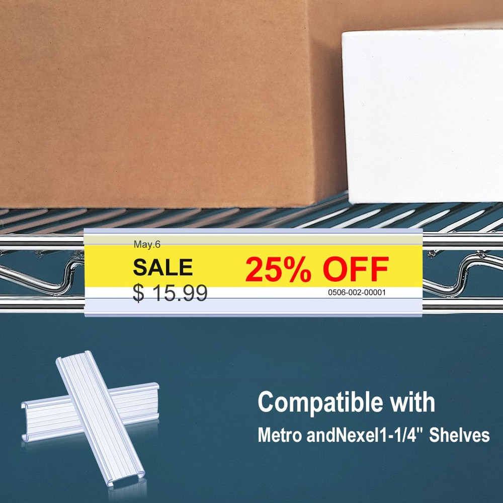 20Pcs Wire Shelf Label Holders,Plastic Wire Rack Label Holder Compatible with Me