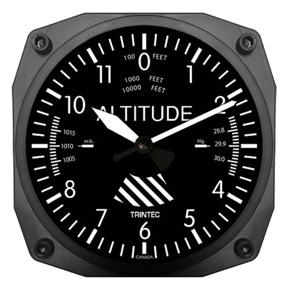 Trintec 6" Altimeter Instrument Style Clock