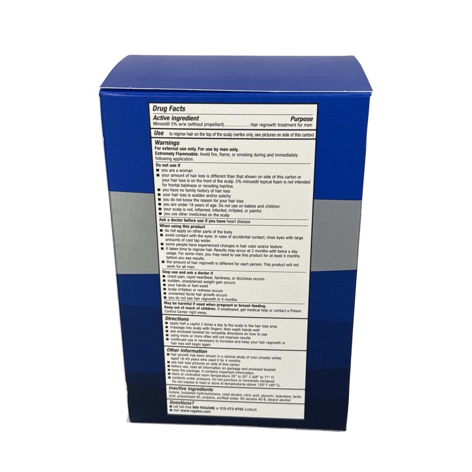 Rogaine Men’s 5% Minoxidil Foam Hair Regrowth Treatment, 3x2.11 oz, Exp 09/2027