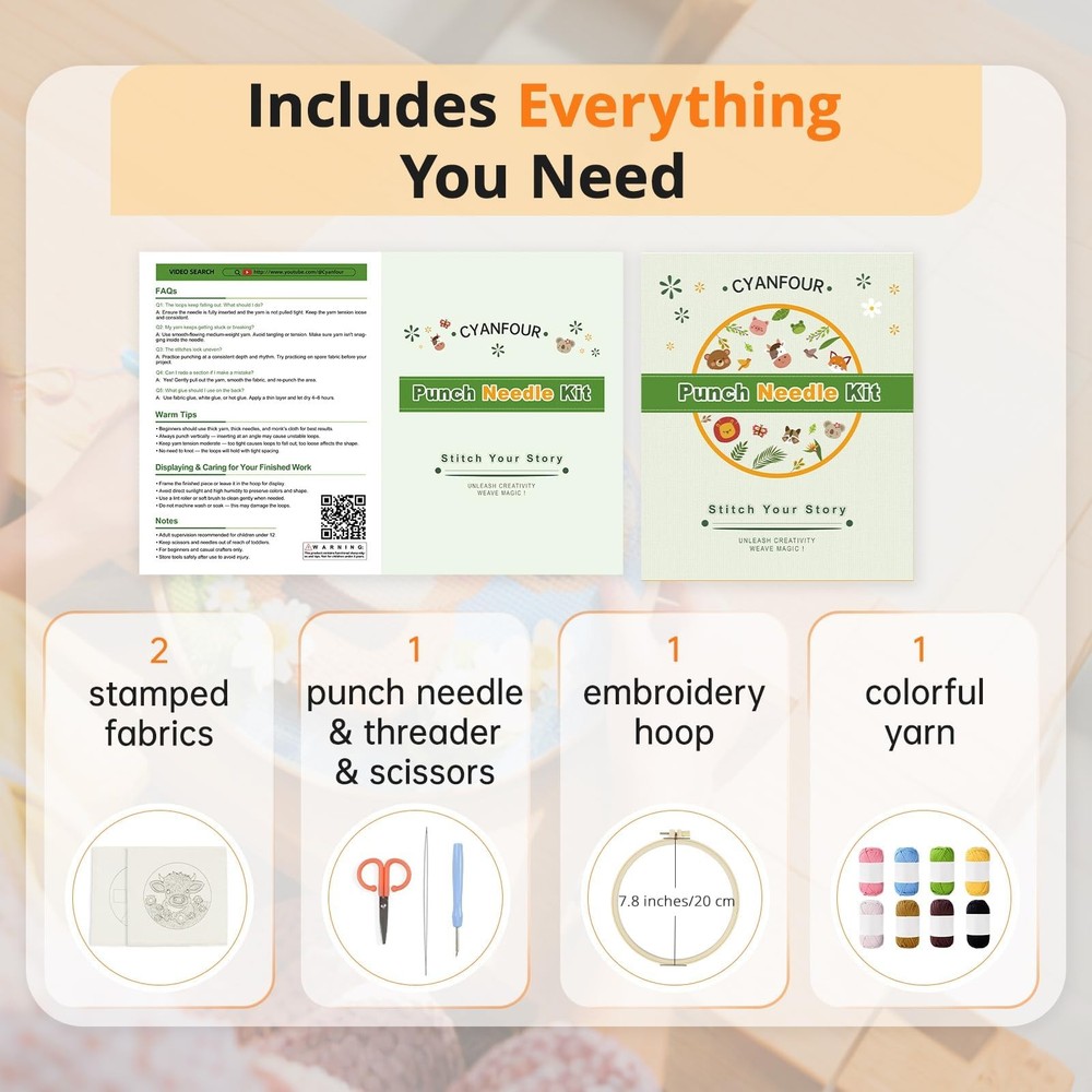 Punch Needle Kits for Beginner, DIY Punch Needle Kit Adults Beginner Include ...