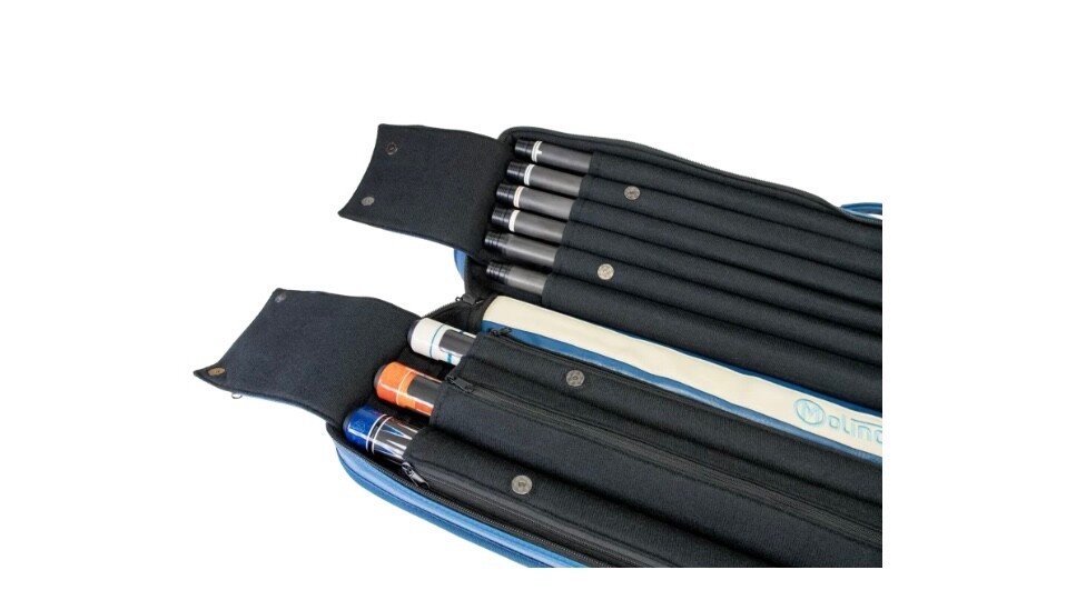 MOLINARI CUE CASE 3x6 SOFT * BLUE / BEIGE
